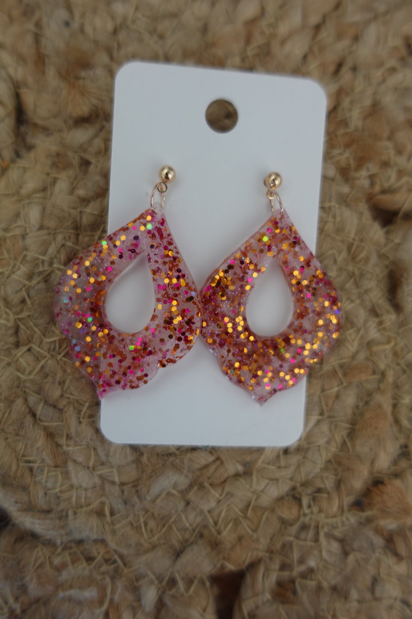 Doorzichtige oorbellen met gekleurde glitter (statement oorbellen)