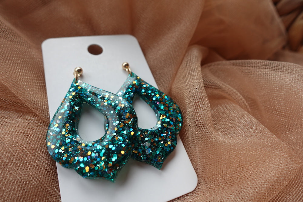 Glitter oorbellen - kerst oorbellen