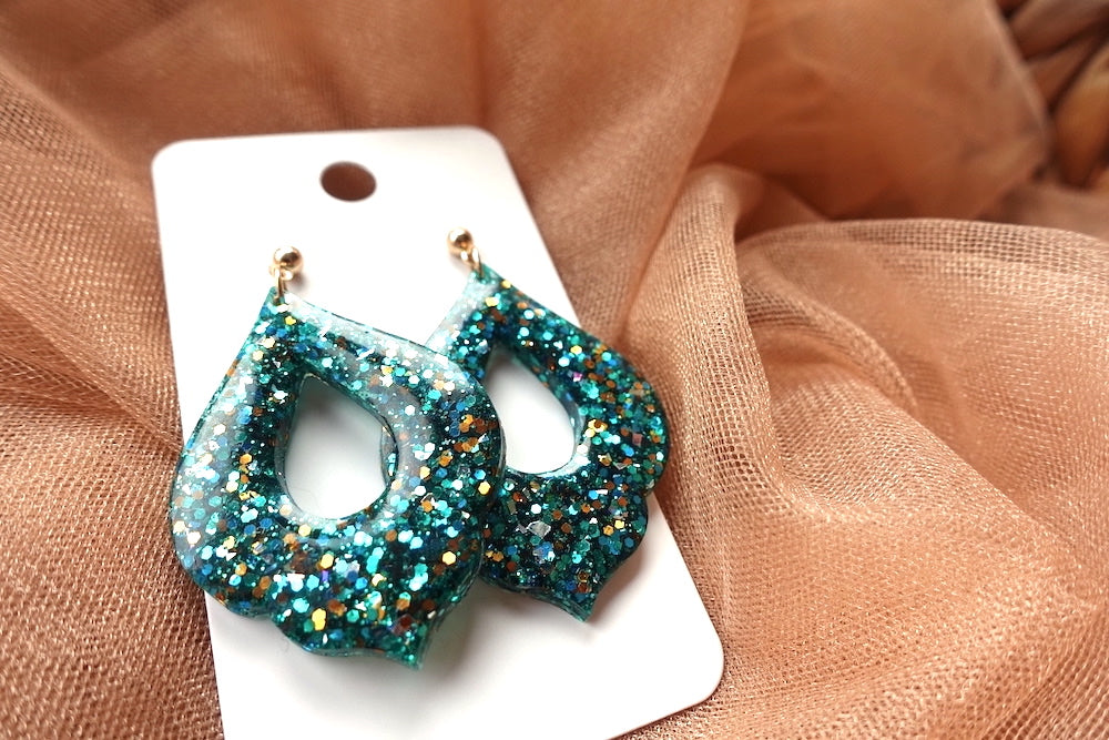 Glitter oorbellen - kerst oorbellen
