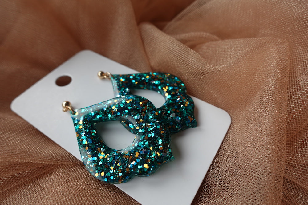 Glitter oorbellen - kerst oorbellen