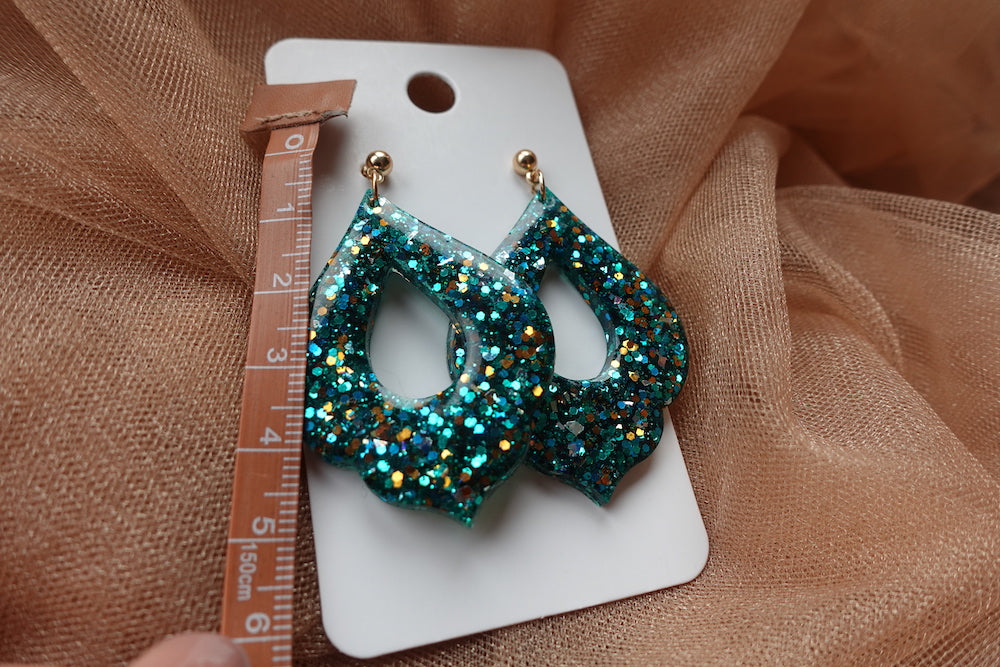 Glitter oorbellen - kerst oorbellen