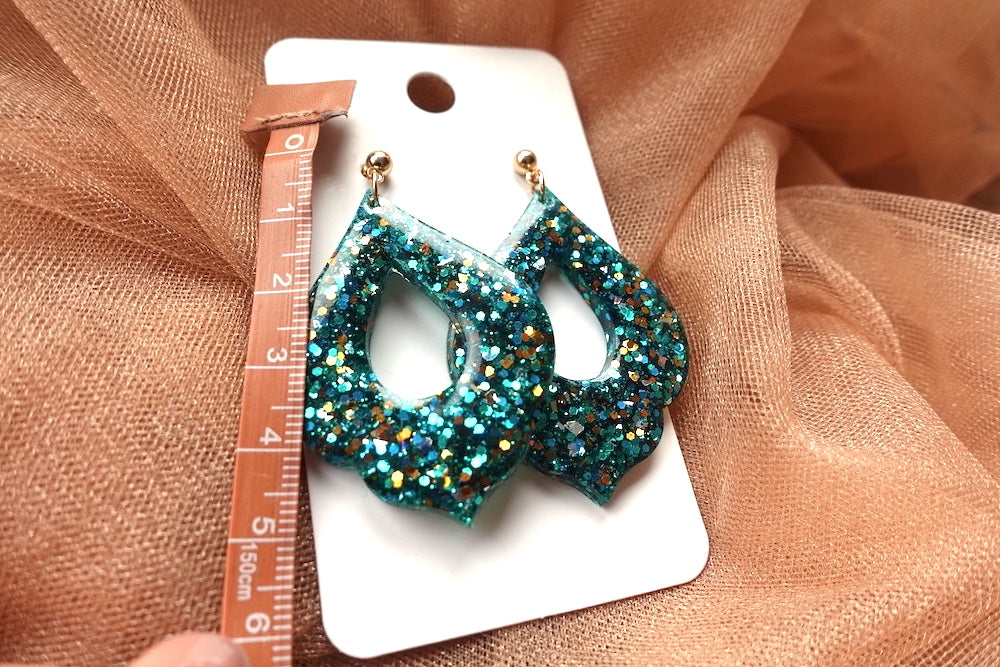 Glitter oorbellen - kerst oorbellen