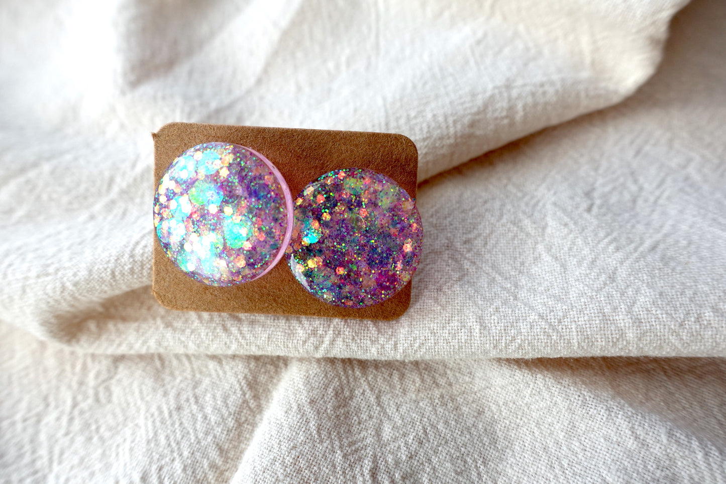 Lichtroze glitter midi oorstekertjes oorbellen