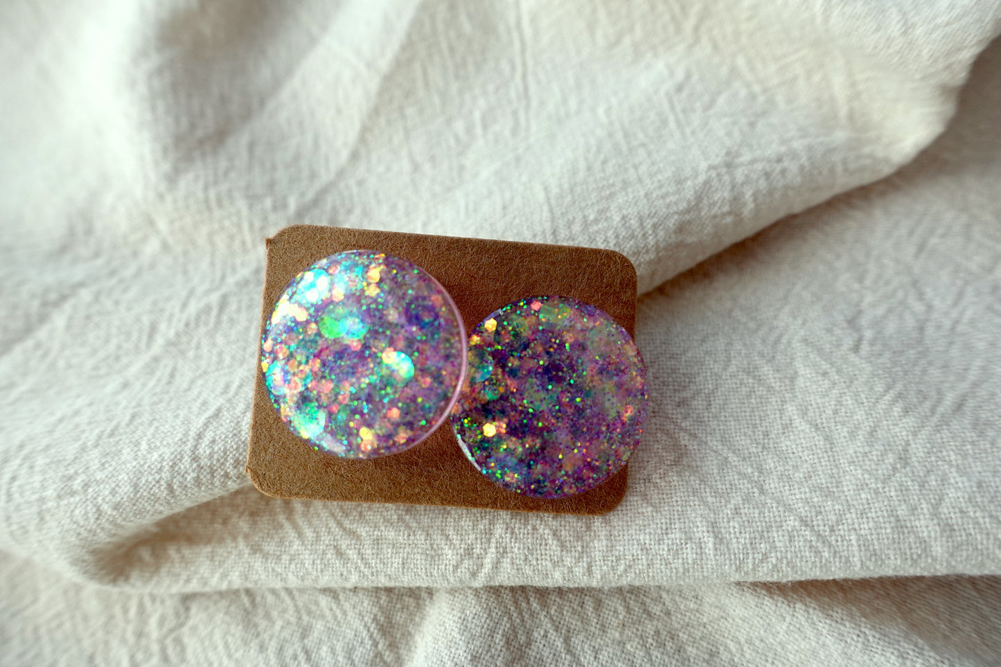 Lichtroze glitter midi oorstekertjes oorbellen
