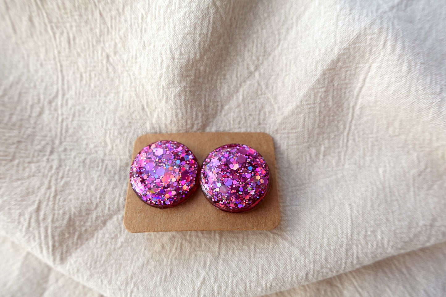 Roze holografische midi oorstekertjes oorbellen