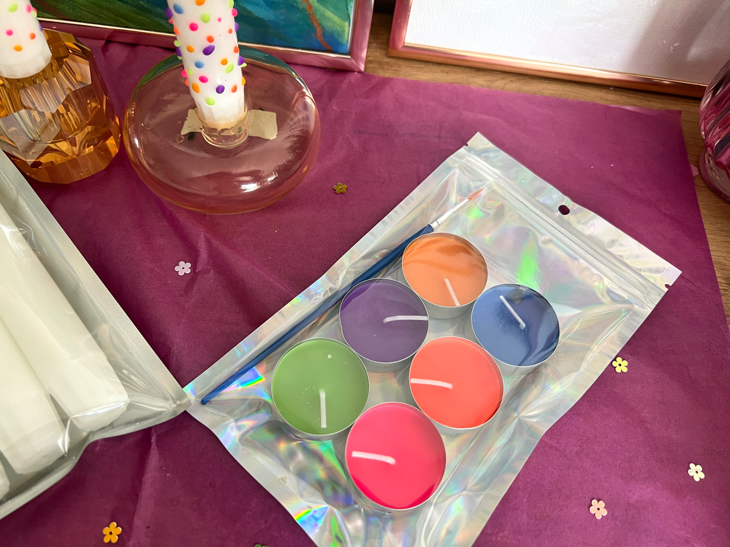 DIY box stip kaarsen schilderen (met speciaal kaarsvet) online workshop