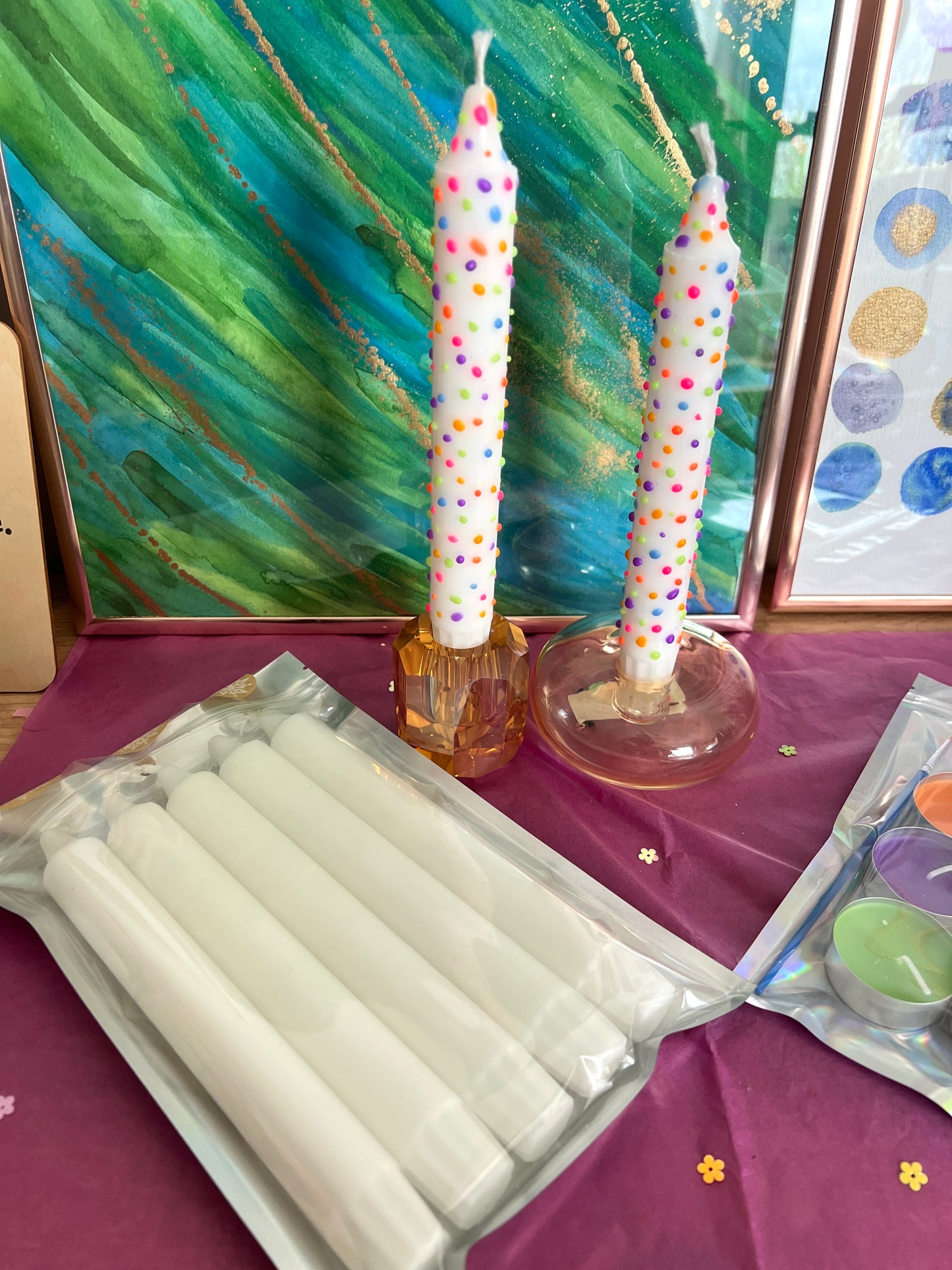 DIY box stip kaarsen schilderen (met speciaal kaarsvet) online workshop