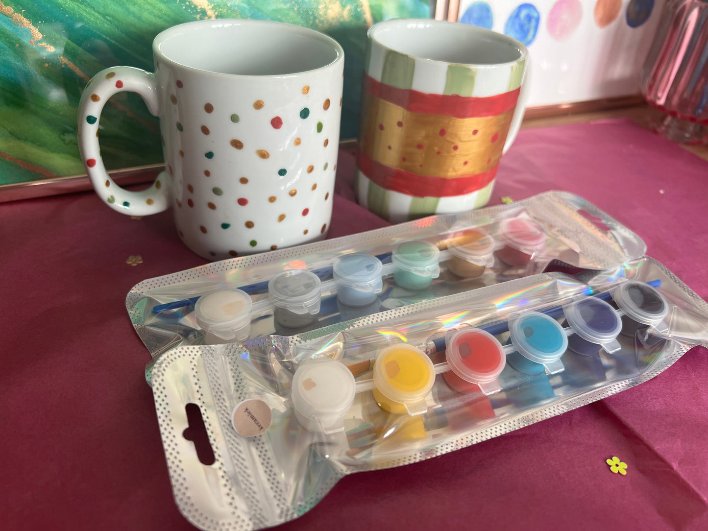 Mokken beschilderen DIY online workshop (set van 2 mokken)