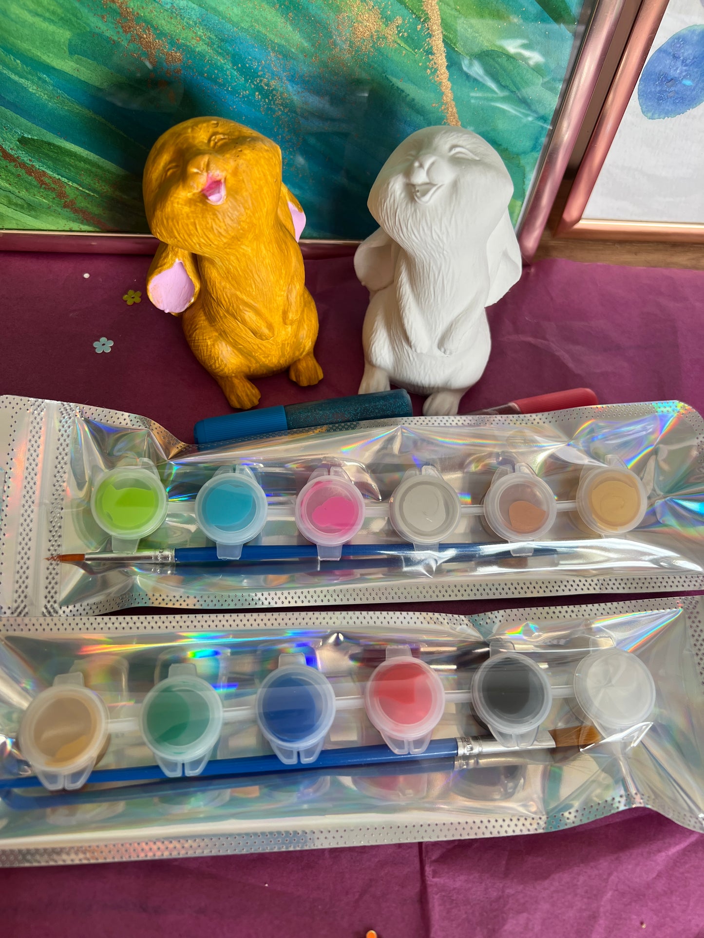 Kinderfeestje activiteit: konijn schilderen