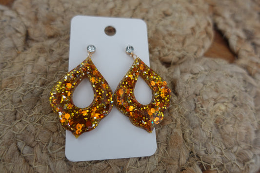 Gouden oorbellen met glitter (statement oorbellen)