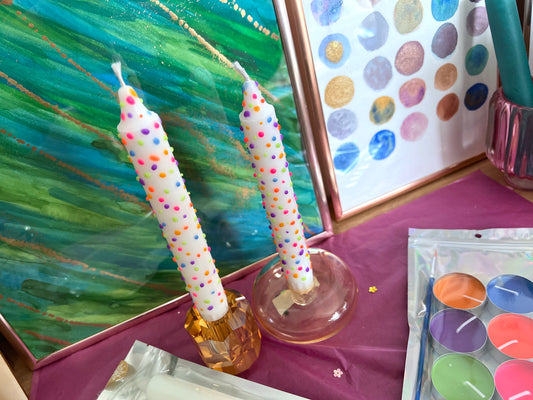 DIY box stip kaarsen schilderen (met speciaal kaarsvet) online workshop