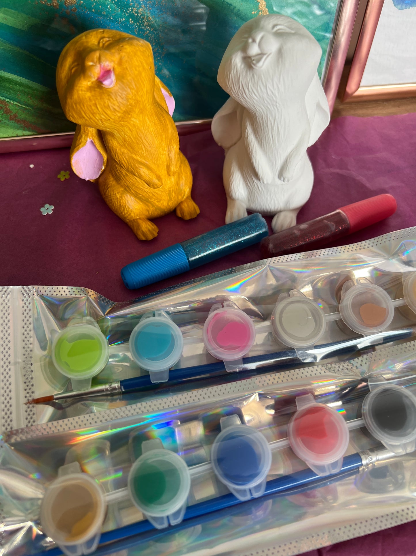 Kinderfeestje activiteit: konijn schilderen