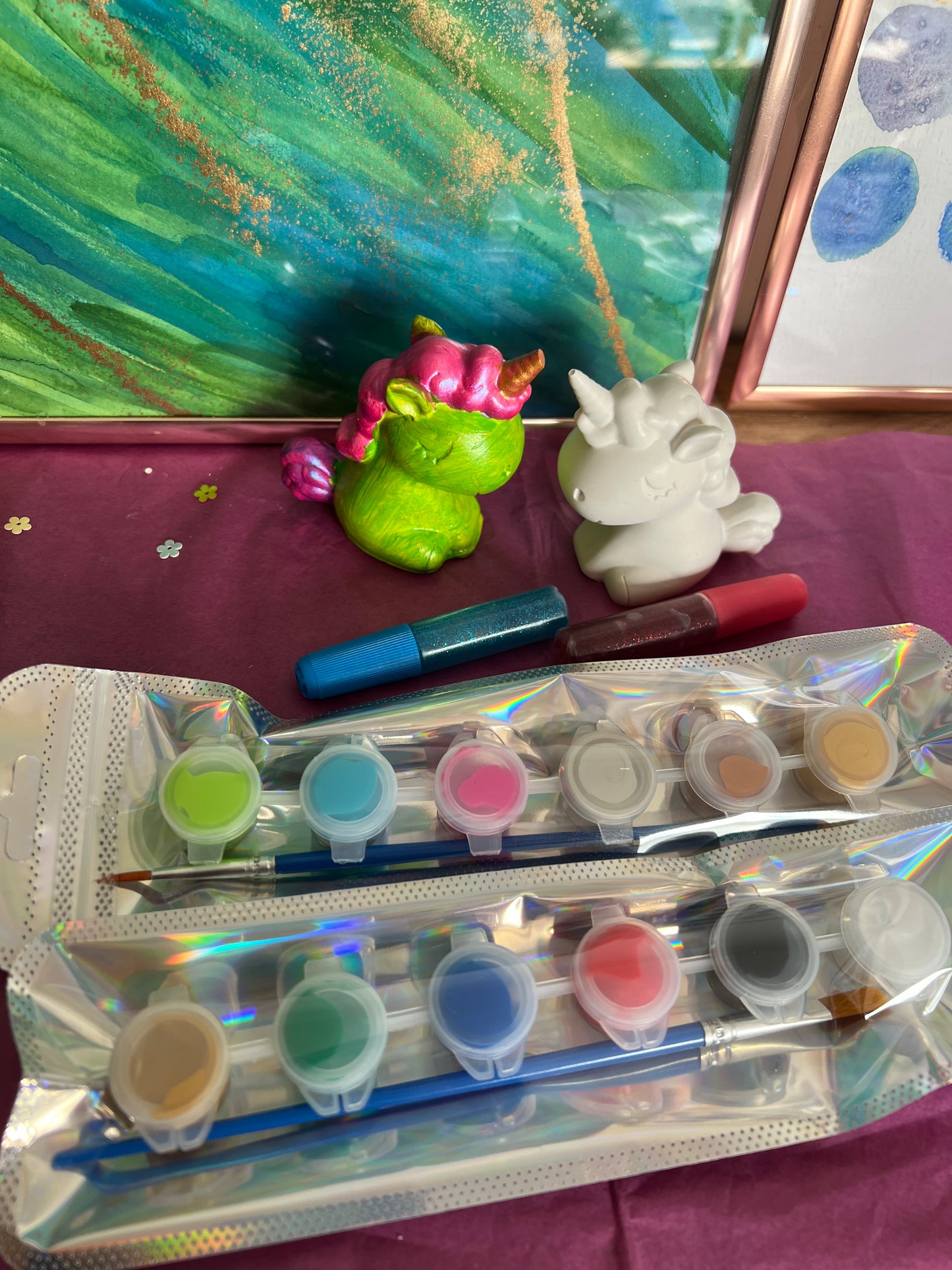 Kinderfeestje activiteit: eenhoorn schilderen
