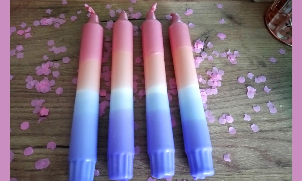 4 dip dye kaarsen