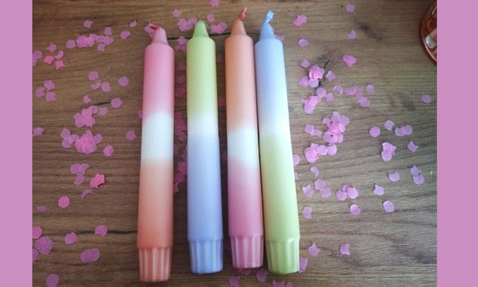 4 dip dye kaarsen: pastelkleuren voor Pasen en de lente