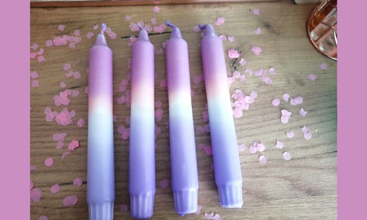 4 dip dye kaarsen: mermaid kleuren (ombre dip-dye kaars)